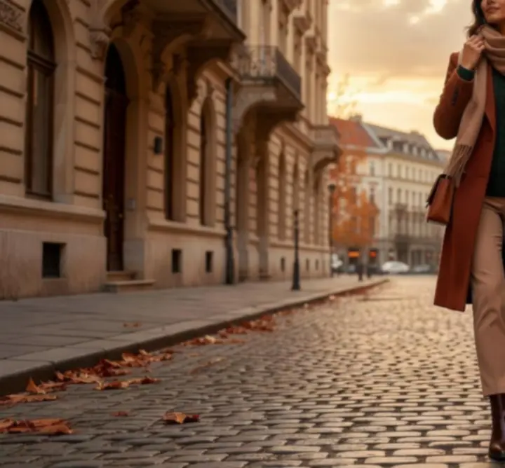 Őszi-téli street style outfit meleg színekkel