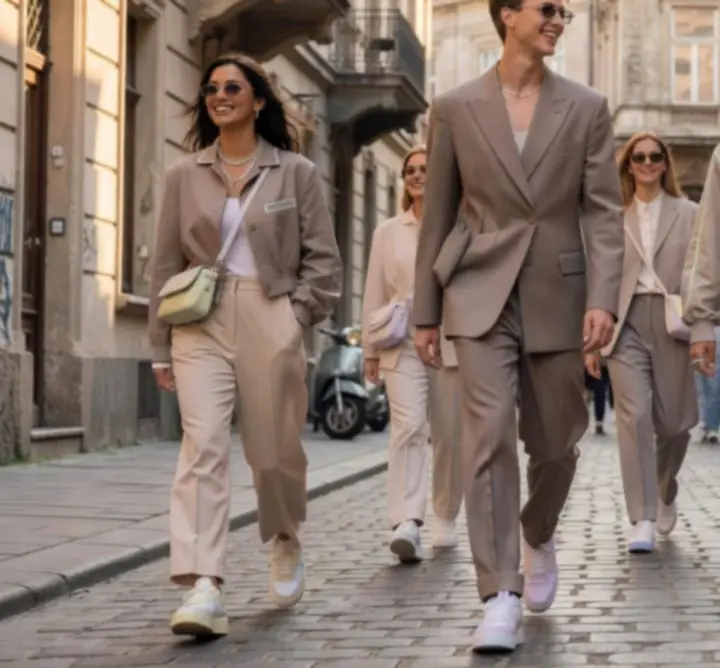 Modern street style outfit Budapesten, 2026-os divat trendek szerint